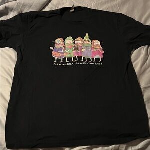 Next Level Apparel Kids Black Tee with Colorful Cartoon Design